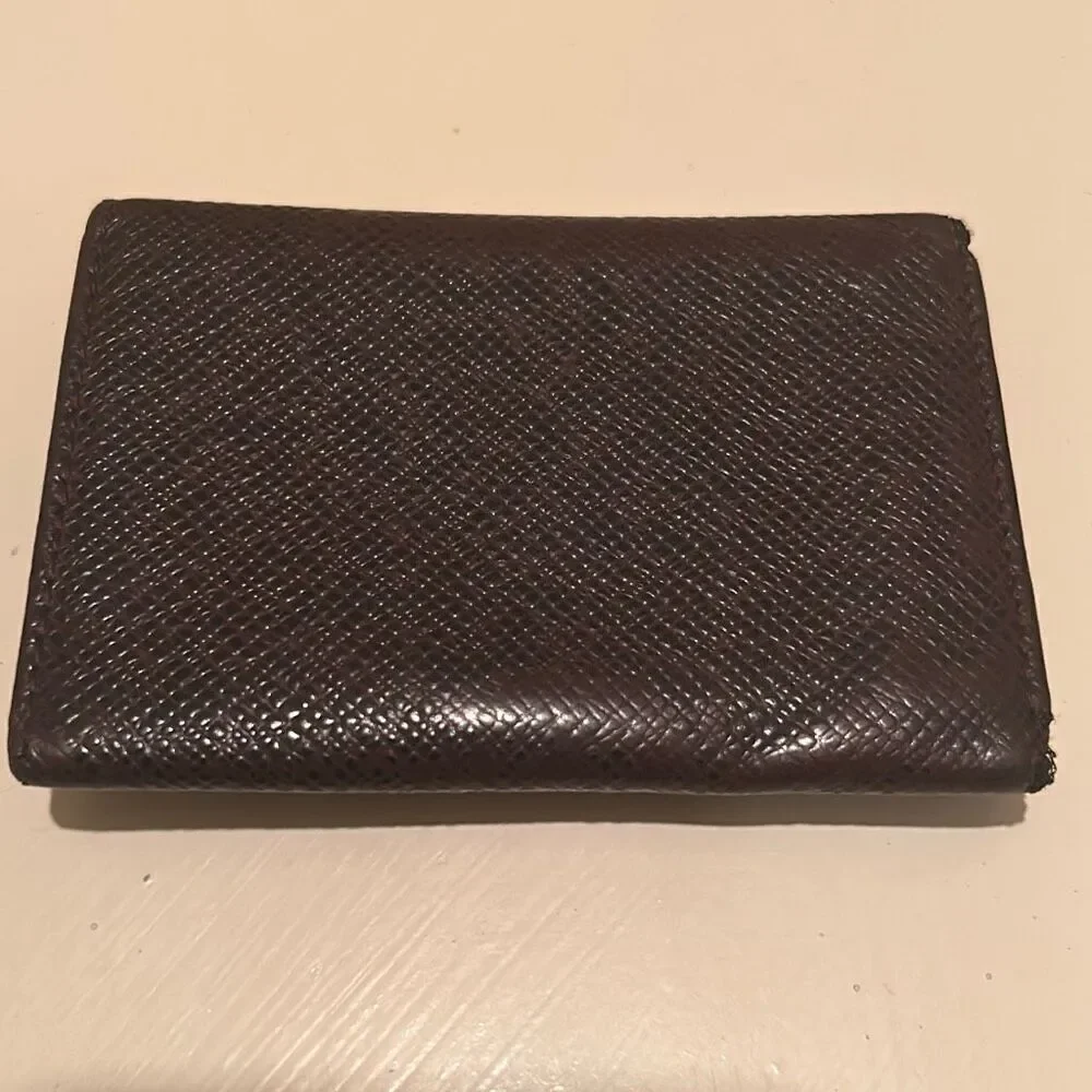 Louis Vuitton Taiga Key Holder Case Dark Brown Textured Leather Quiet Luxury